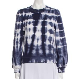 Ulla Johnson indigo Tie Die puff sleeve Sweatshirt